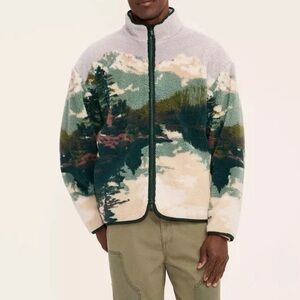 Woolrich x Target Landscape Jacket Faux-Shearling Full Zip Fleece Forest Men’s M